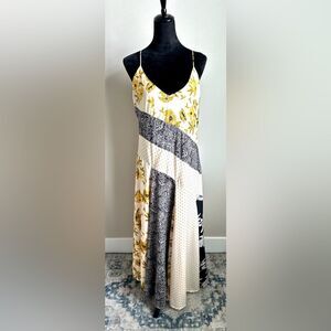 NWT Banana Republic Women’s Cut Butter Yellow Racerback Patchwork Maxi Dress M